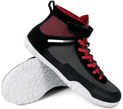Image of Sisttke Mens Wrestling Shoes Boxing Shoe Wide | Wide Width Zero Drop Sole,Weightlifting,Powerlifting,Bodybuilding,Fitness,Lightweight,Non-Slip,for Competition & Training