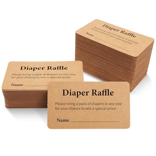 240pcs Diaper Raffle Cards 3.5x2In Kraft Tan Diaper...