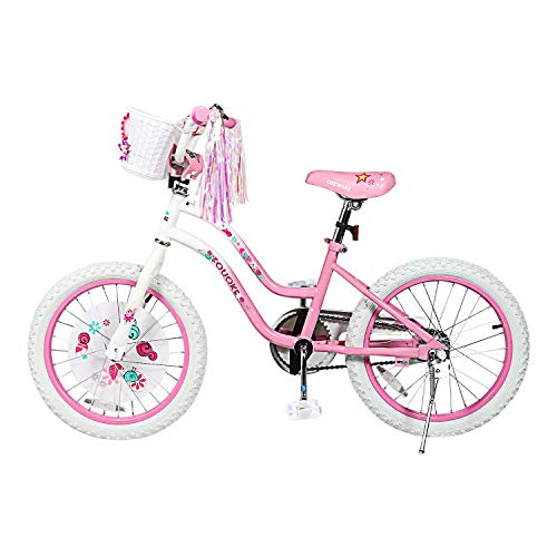 Kids Bike Princess Bike for Boys and Girls 12 14 Inch Children Bicycle with Training Wheels Basket for 2-6 Years Child (18 Inch, Pink)