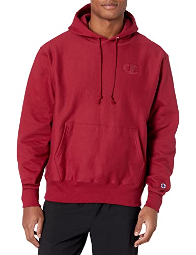 Champion Men's Reverse Weave Pullover, Big Left Chest C, Cranberry Tart, 3X-Large
