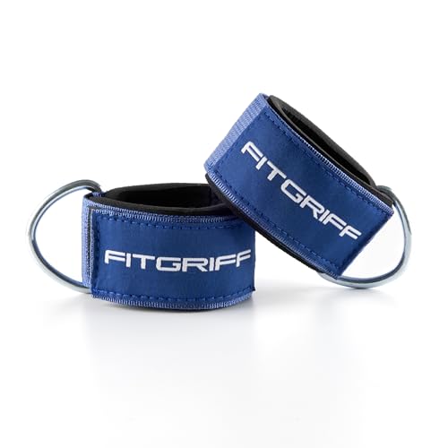 Fitgriff Komfort Fußschlaufen (2Stück) - für Fitness Training am Kabelzug - Fußfesseln für Damen und Herren (Navy Blue)