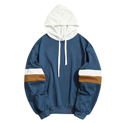 Overdose Sudadera Hombres Patchwork Slim Fit Hoodie OtoñO Moda Outwear Nueva Blusa Adolescente Top 2018 Sudadera (Small, X-Azul Marino)