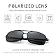 SUNGAIT Ultraleichte Rechteckig Sonnenbrille Herren Polarisierte UV400-Schutz CAT 3 (Schwarz Rahmen grau Objektiv) -SGT458 HEKHUK