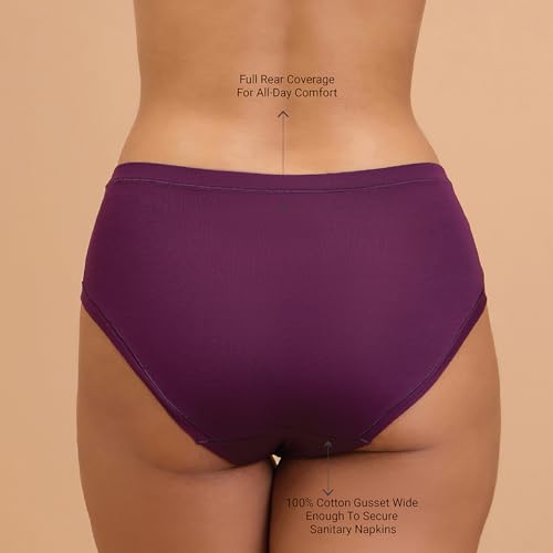 Image of NYKD (NYP383 Super Soft Modal Hipster Panty for Women | Medium Rise & Medium Coverage | Anti-Chafing, Rash-Free Comfort with Super Soft Elastic | All-Day Wear