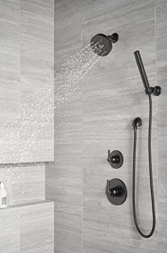 Delta Faucet Trinsic 3-Setting Matte Black Shower System Including Black Shower Head, Handheld Shower, Shower Handle, Shower Diverter And Shower Valve Kit, Delta Shower Trim Kit, Matte Black #TOP2