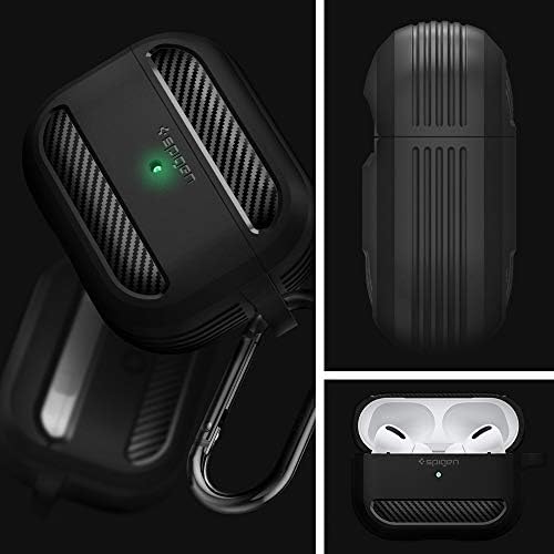 Spigen Rugged Armor Designed for Apple Airpods Pro Case (2019) - Matte Black