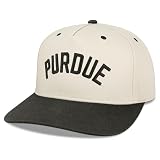 Legacy NCAA Officially Licensed Baseball Hat, Purdue Boilermakers, Lightweight Cap for Men & Women, Heritage Twill Adjustable (HTA), Stone/Black, One Size Fits Most, Adjustable Closure