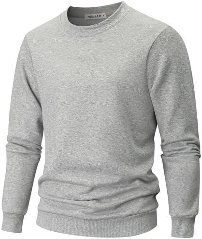 VEIISAR Sweatshirt Herren Langarm aus weicher Baumwolle - 310g Bequemer Pullover mit Rundhals für Herbst und Winter