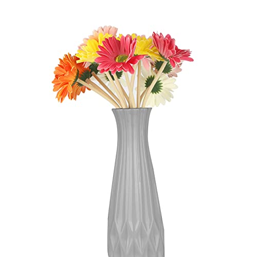 Grekywin Lot de 12 marguerites gerbera artificielles, multicolores, pour décoration de la maison, de la cuisine, des arrangements floraux pour table (38 cm)