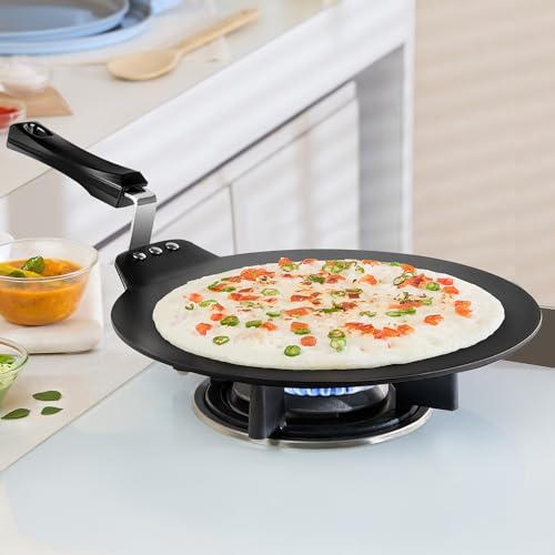Image of Borosil 30 cm Non-Stick Dosa Tawa | Hard Anodized Aluminium Grade 3003 | Glossy Exterior & Matt Interior | Even Heat Distribution | Easy to Clean | 2 Years Warranty