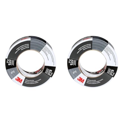 3M Ruban toilé tout usage DT8, Noir, 48 mm x 23 m, 0.2 mm, emballé individuellement (Lot de 2)