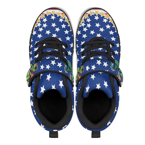 Kids Shoes, Boys Girls Sneakers Lightweight Athletic Walking/Running Tennis Shoes(Little Kid/Big Kid) America Flag Dinosaur Pattern 5