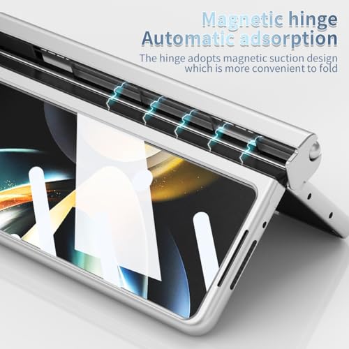 Étui rigide pour Galaxy Z Fold 6 doré avec protège-charnière et stylet