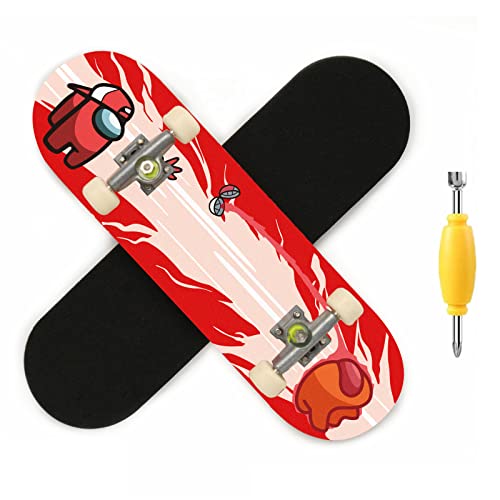 Wooden Fingerboard, Mini Finger Skateboards Toys, Professional Board Ultimate Sport Training Props With Fingerboard Non Slip Foam Grip Tape & Screwdriver, Gifts For Kids Skater (B) (Ylhh-Hbdz) #TOP27