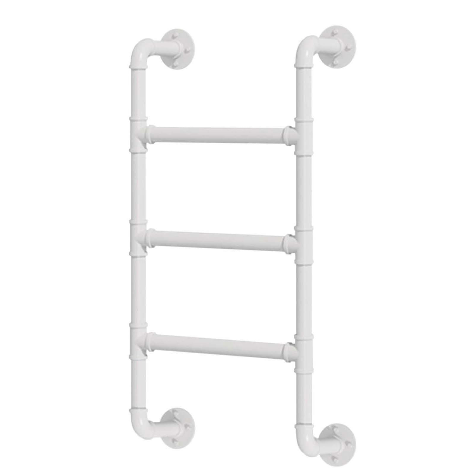 Escalera de metal blanca para literas en dormitorios y lofts optimizados