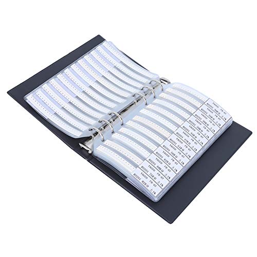 Rezystory Książka Próbek, Rezystory Combo Zestaw Książek z Próbkami 0201 Seria 170 Value Plastic Resistors Kit Book Przenośne Komponenty Elektroniczne Zestawy Asortymentowe Sample Book Organizer Czarn