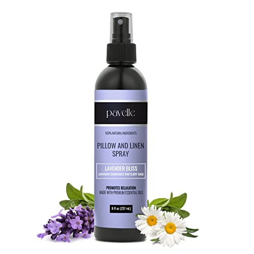 Pavelle Pillow & Linen Spray Relaxing Aromatherapy Room Refresher Mist For Sheets & Bedding Natural Calming Essential Oils For Deep Sleep, Stress & Anxiety Made In Usa 8 Fl Oz, Lavender Bliss #TOP26