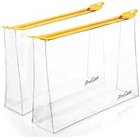 ProCase 2 uds. Neceser Transparente de Viaje TSA Aprobado, Bolso Práctico con Cremallera de Cuarto de Galón para Aeropuerto, Bolsa Transparente de Mano para Líquido Crema Cosmético Aseo