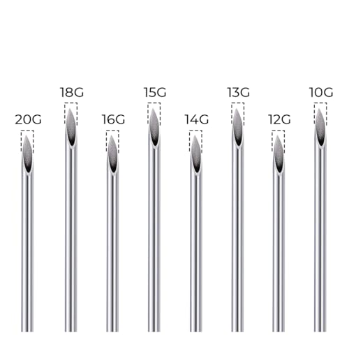 LIONGOTHIC 14 Gauge Piercing Needles 14G Disposable Sterile Piercing Needles Kits for Body Piercing