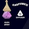 Carfume Original Alien Spirit Car Air Freshener | Premium Floral, Jasmine & White Amber Fragrance | Luxury Purple Recyclable Scented Diffuser For Women | Odour Eliminator | UK Made Car Accessories #4