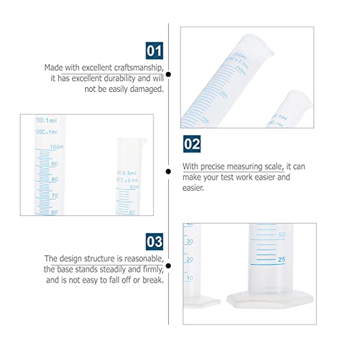ULTECHNOVO 5 Unidades Cilindro Graduado Tubos De Centrífuga De Plástico Medindo Pequenos Tubos De Vi