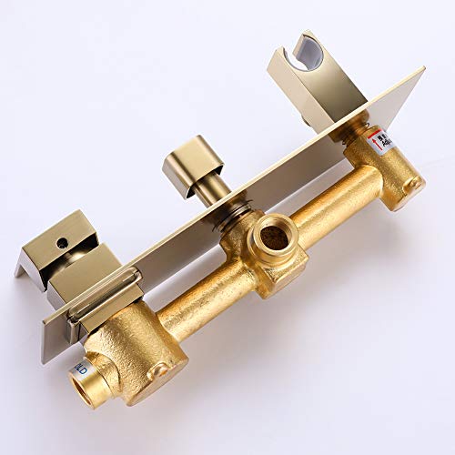 Artbath Brushed Gold Bathtub Faucet With High Flow Waterfall Spout And Hand Shower Wall Mount Waterfall Tub Filler Faucet #TOP3