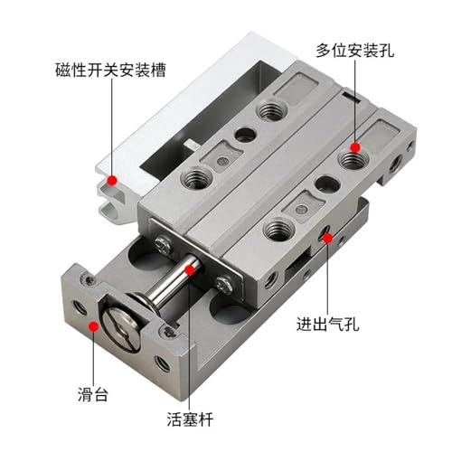 Vérin pneumatique MXJ4L miniature coulissant de précision à double effet axial - 5