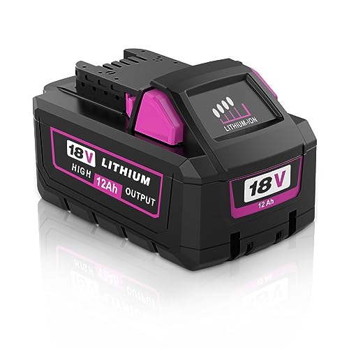 GERIT BATT 48-11-1812 12.0AH Replacement for Milwaukee 18V Battery Compatible with Milwaukee 18V Battery 12.0Ah High Output Battery 48-11-1850 48-11-1815 48-11-1860 48-11-1890 48-11-2230 48-11-2830