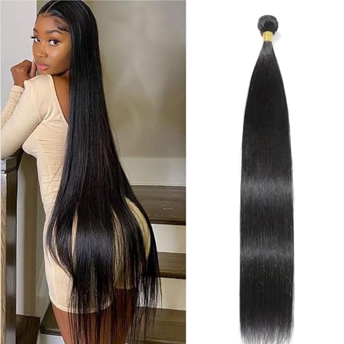 NROOEAY Straight Bundles Human Hair 40 inch 100% Unprocessed Brazilian Straight Hair Bundles 12A Remy Virgin Retain the Intact Cuticle, Long Lifespan