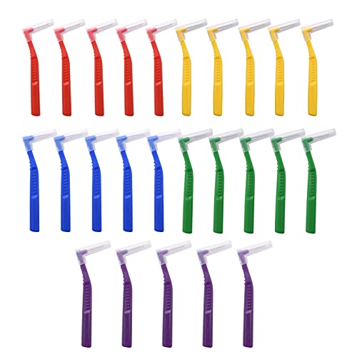 Interdental Brush, 25Pcs Dental Brushes for Between Teeth and Gums Brush Micro Tight Cleaner, Plaque Removal (Red, Green