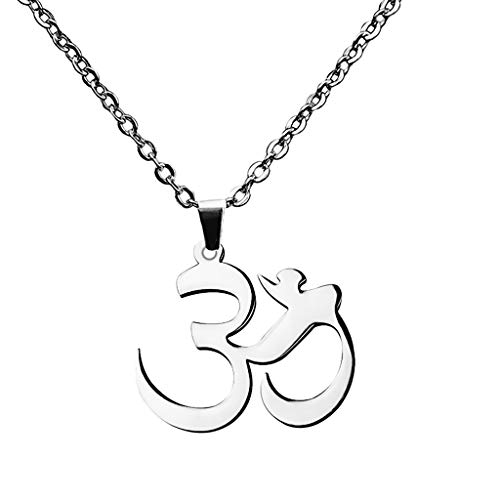 gazechimp Ohm Om De Aço Inoxidável Yoga Buddha Namaste Pingente Colar De Corrente De Ligação