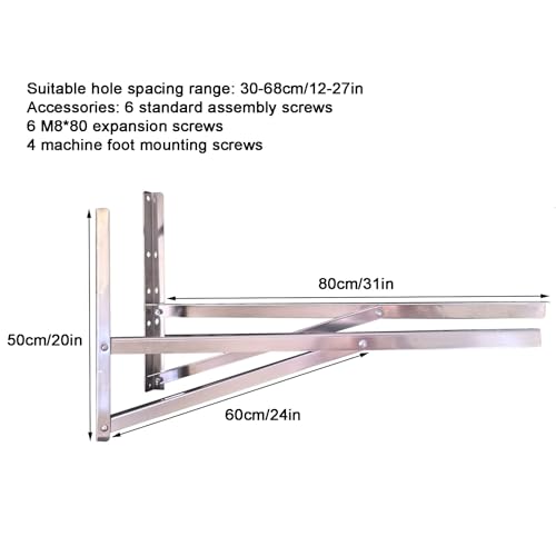 Soporte mini split exterior y base de suelo para bomba de calor de 50 x 60 x 80 cm 3