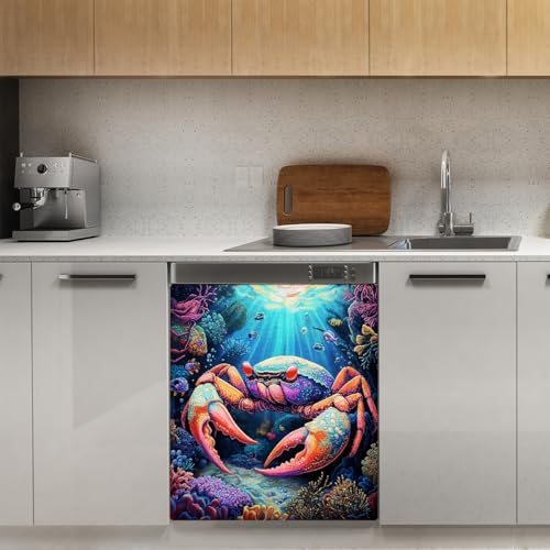 Cubierta magnética decorativa de lavavajillas para cocinas con estilo marino 4