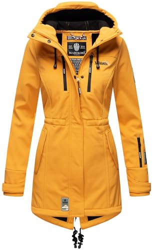MARIKOO Damen Softshelljacke (XS-3XL) mit Kapuze - Wasserabweisend, Fleece...