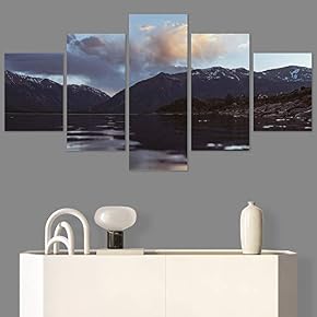 SIGNWIN 5 Panel Canvas Wall Art Calming Waters...