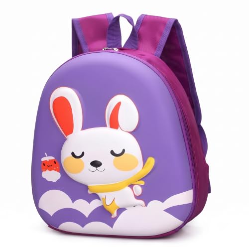 Image of Bembika School Bag The Perfect Children Backpack and School Bags for Kids Compact Stylish Backpack Fo Kids Kindergarten Backpack and Travel Backpack- (Rabbit|Purple)