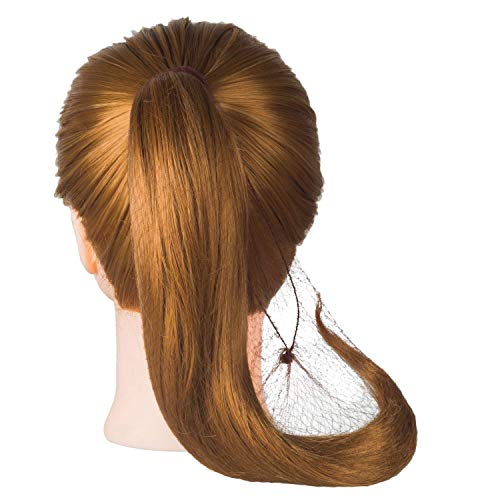 50PCS Hair Nets Invisible Elastic Edge Mesh Bun Hair Nets for Ballet Dance 20" Brown - Thumbnail 2