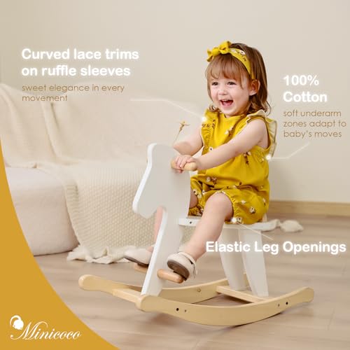 Baby Girl Romper 100% Cotton Breathable Soft with Headband, Sleeveless Summer Outfits for Newborn Infant 0-24 Months3