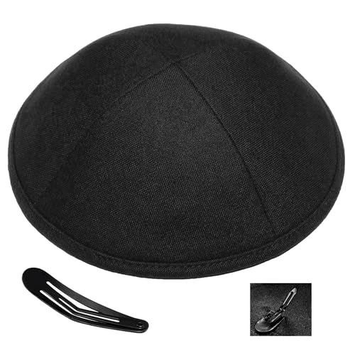 Black Kippah with Clip Yarmulkes Yamaka Kip Hat Kippot Kipa Skullcaps Jewish Head Covering Chuppah Wedding Souvenirs