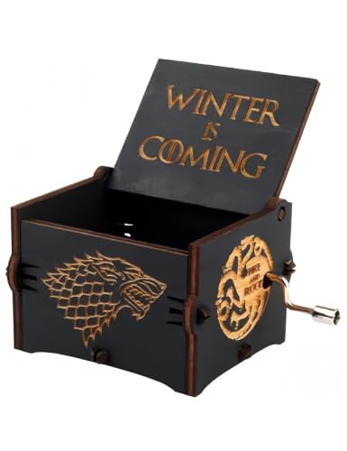 Cuzit Boîte à Musique à manivelle sur Le thème Musical de la série boîte à Musique en Bois gravée de l’Inscription -Winter is Coming, pour Tous Les...