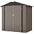 Patiowell 6x4 FT Outdoor Storage Shed, Garden Tool Storage Shed with Sloping Roof and Double Lockable Door, Outdoor Shed for Garden Backyard Patio Lawn, Brown