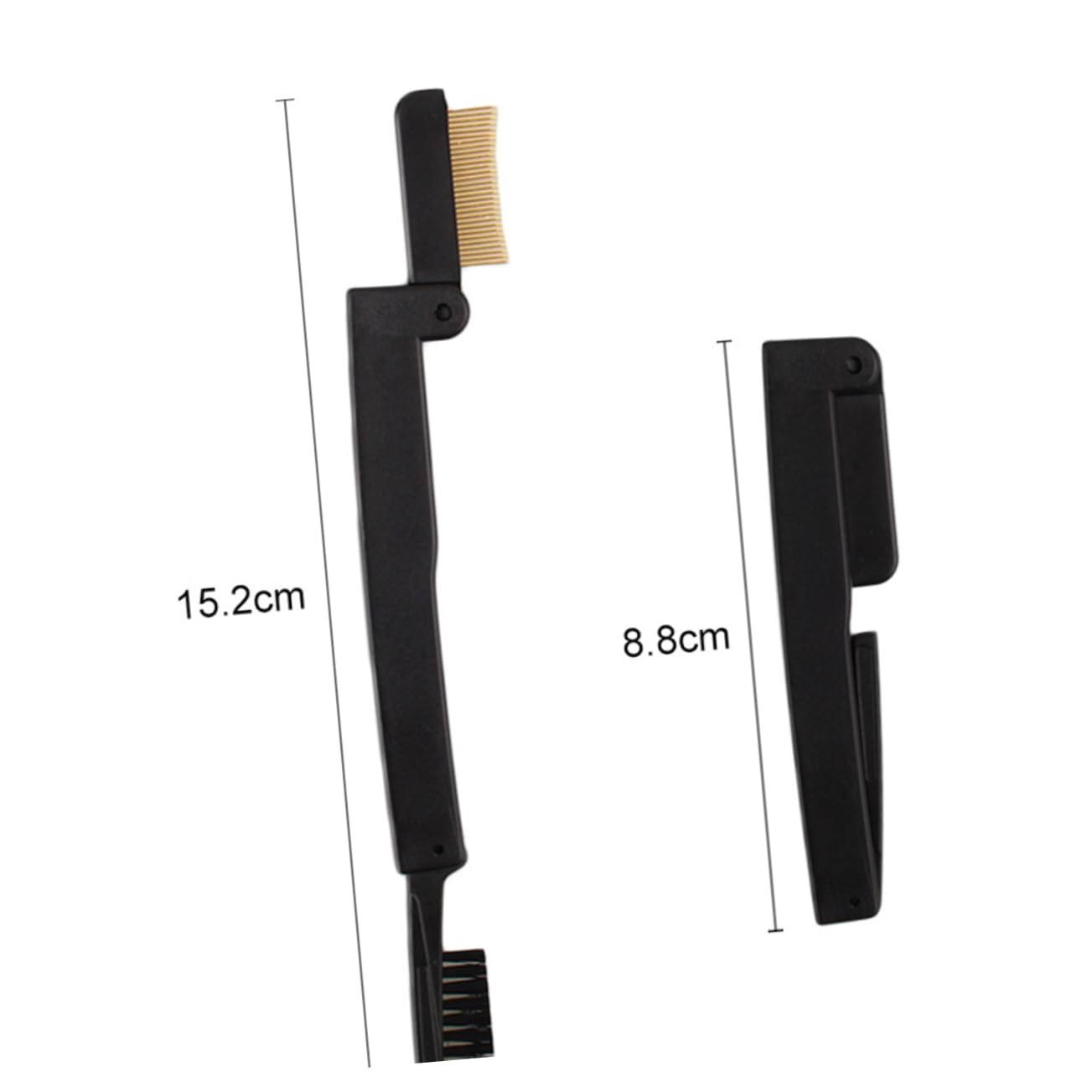 BELLIFFY Double-sided Eyebrow Brush Lash Comb Folding Design Black Makeup Tools for Women