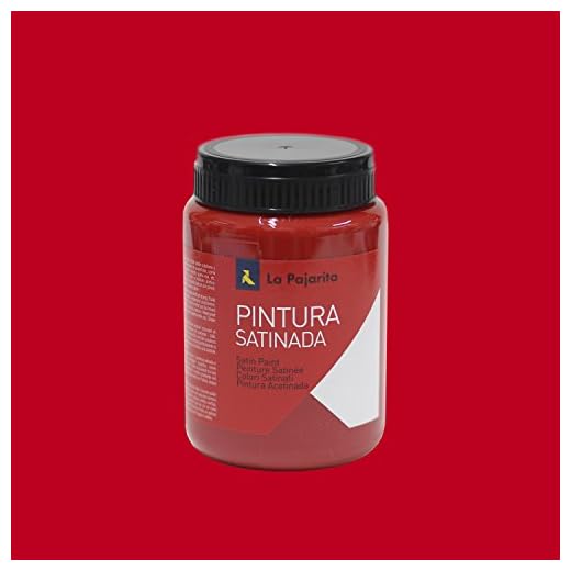 La Pajarita 110313 Pintura para Decoración y DIY, Satinada, 1, Rojo (Bermellon), 375 ml