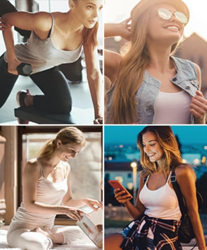 Rosyline 4 Piece Women Camisole Basic Undershirt Adjustable Spaghetti Strap Tank Top4