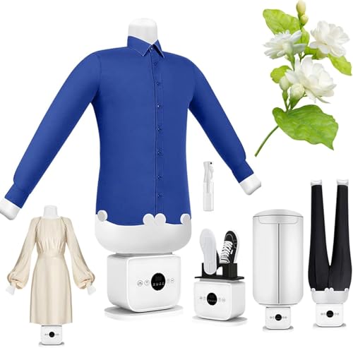 RADIOTRONICS Hands-Free Automatic Ironing Machine Steam Iron Adjustable Time and Temperature Inflatable Hot Air Dryer 8 Minutes Quick Ironed Dry for Shirts Pants Shoes