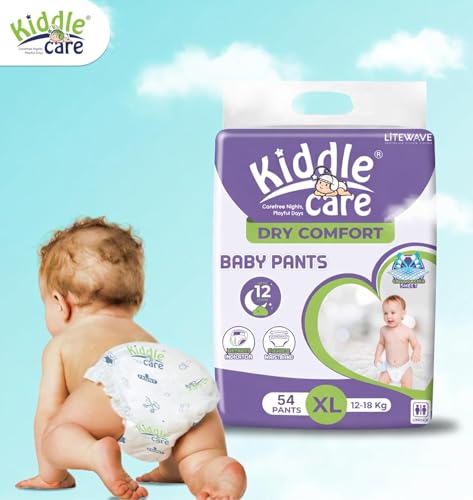 Image of Dry Comfort Baby Diaper Pants Advanced Soft Baby Pants Diaper |Extra Large (XL) | Pack of 1 | 54 Pieces | 12-18 Kg | Up to 12 Hours Protection, Prevents Leakage, Wetness Indicator