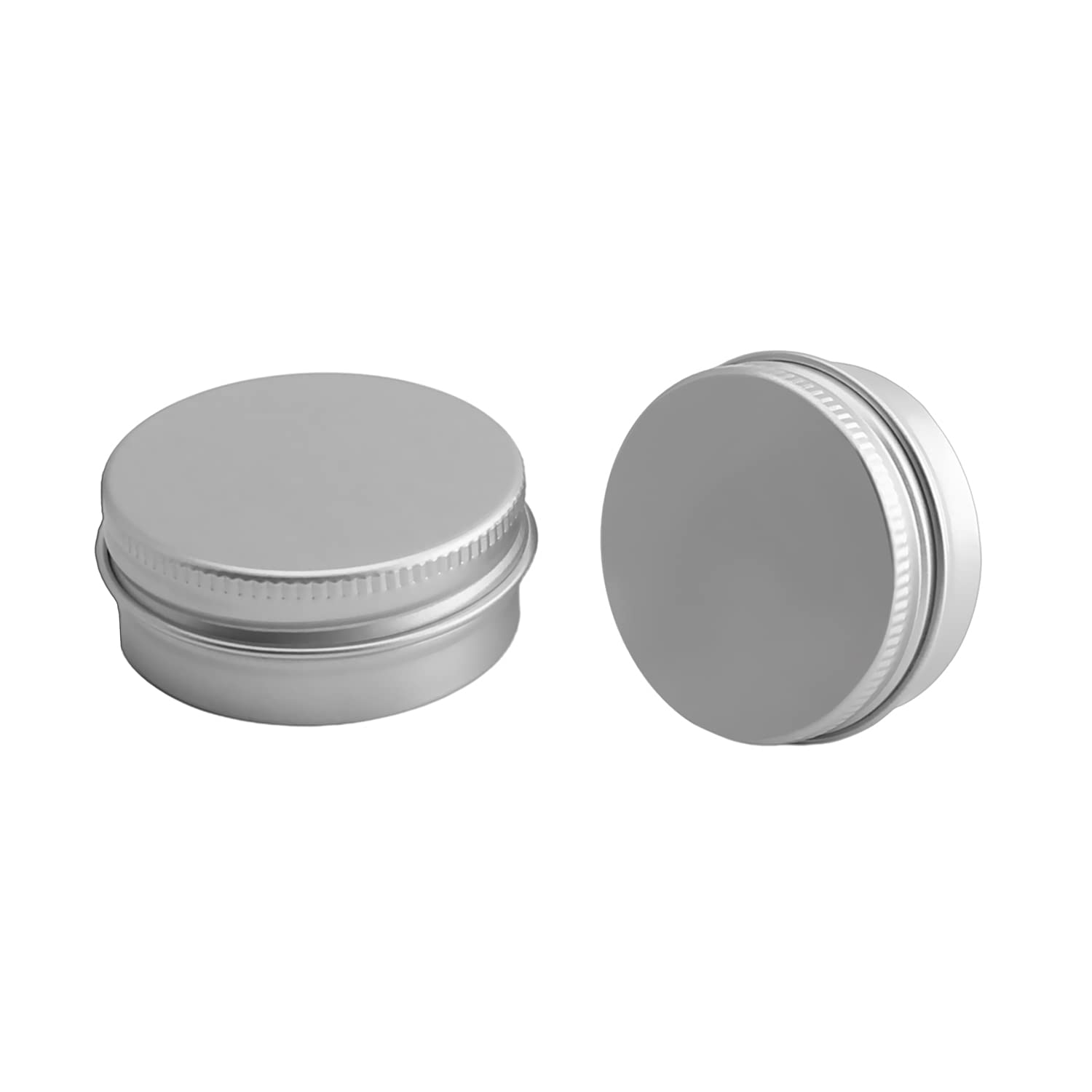 Othmro 12pcs 0.5oz Metal Round Tins Aluminum Tin Cans Containers with Screw Lid, 42 * 18mm(DxH) Silver tin cans for Salve, Spices, Lip Balm, Tea or Candies 15ml