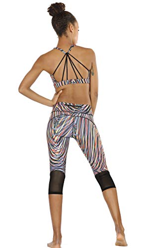 Image of icyzone Women's Padded Strappy Workout Running Sports Bras Medium Impact