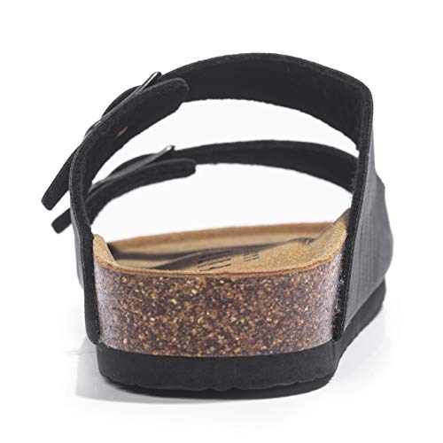 Image of FITORY Mens Sandals, Arch Support Slides with Adjustable Buckle Straps and Cork Footbed Size 7-14.5