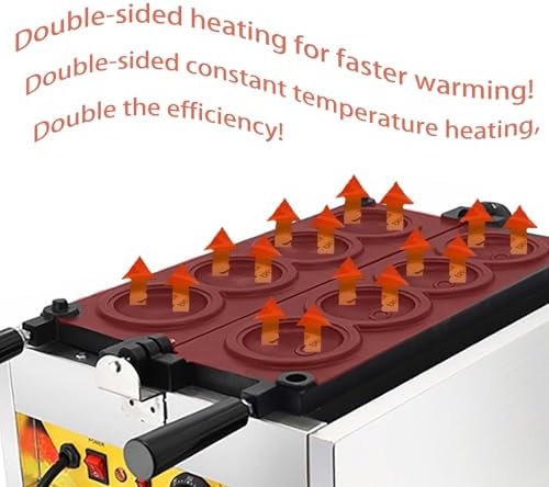 Dual-Sided Nonstick Hamburger Press & Ice Cream Waffle Maker, 3200W Commercial Baking Machine with Adjustable 50-300℃ Temp for Snack Shops, Restaurants & Food Trucks